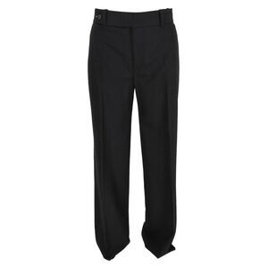 Chloé High-Rise Straight-Leg Trousers in Black Wool